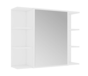 Lustro łazienkowe z półkami 80 cm białe