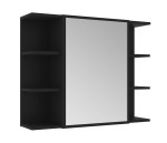 Czarna wisząca szafka z lustrem i półkami