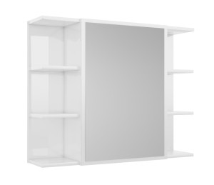 Wisząca szafka łazienkowa z lustrem biały połysk