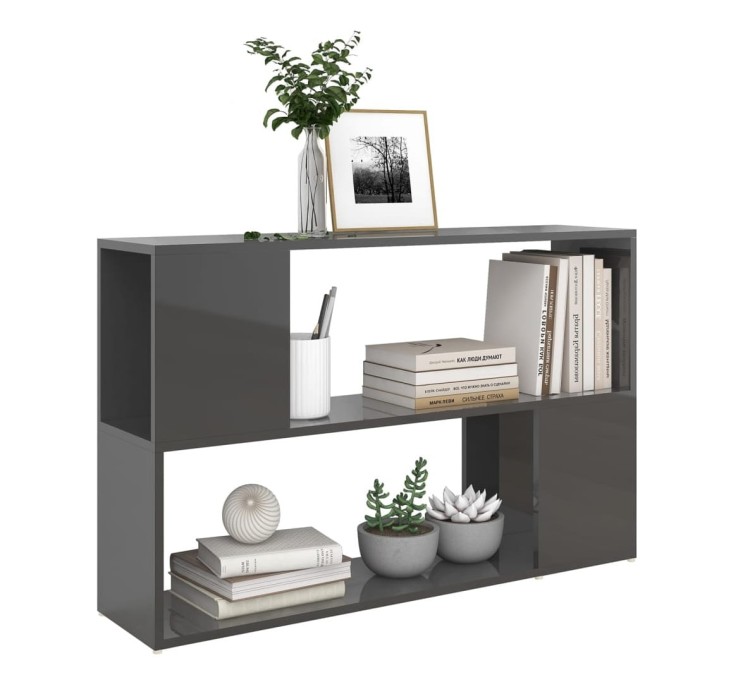 Półka-boczna-na-książki-szary-połysk