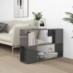 Stojąca półka boczna na książki szary połysk