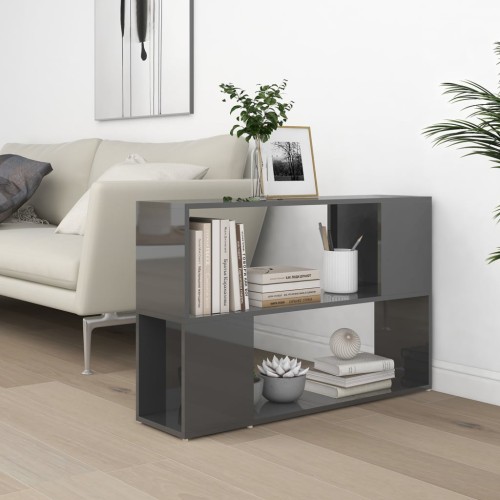 Półka-na-książki-stojąca-w-szarym-połysku