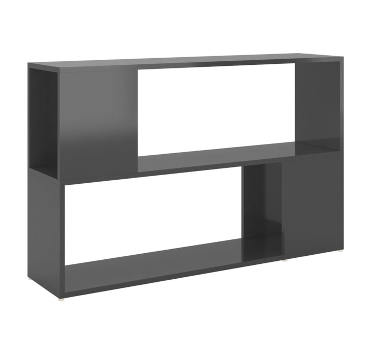 Regał-na-książki-szary-połysk