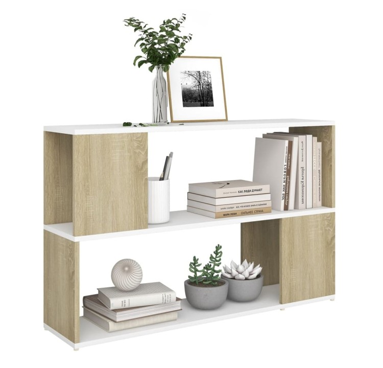 Regał-niski-na-płyty-sonoma-z-białym