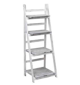 Nowoczesny stojak na kwiaty drewniany przecierany szary