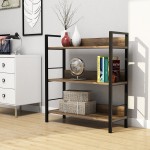 Regał na książki loft półka orzech włoski