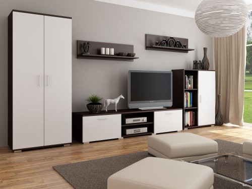 Meblościanka-z-szafą-wenge-z-białym