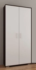 Szafa wenge/biały z drążkiem i półką na ubrania