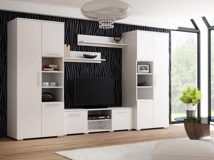 Meblościanka-biała-z-szafą