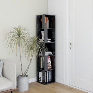 Narożny regał na książki szary połysk