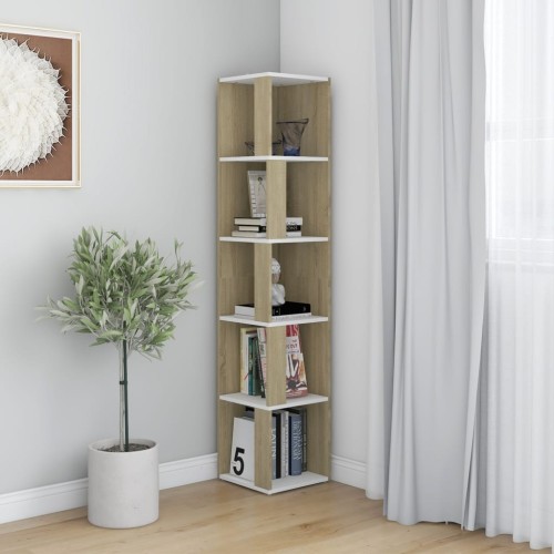 Narożna-półka-na-książki-sonoma-z-białym