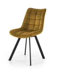 Eleganckie krzesło kuchenne w kolorze musztardowym