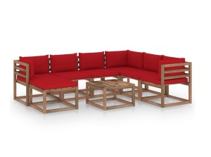 Komplet drewnianych mebli wypoczynkowych do ogrodu