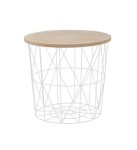 Stolik-metalowy-kawowy-ze-schowkiem-biały-z-drewnem