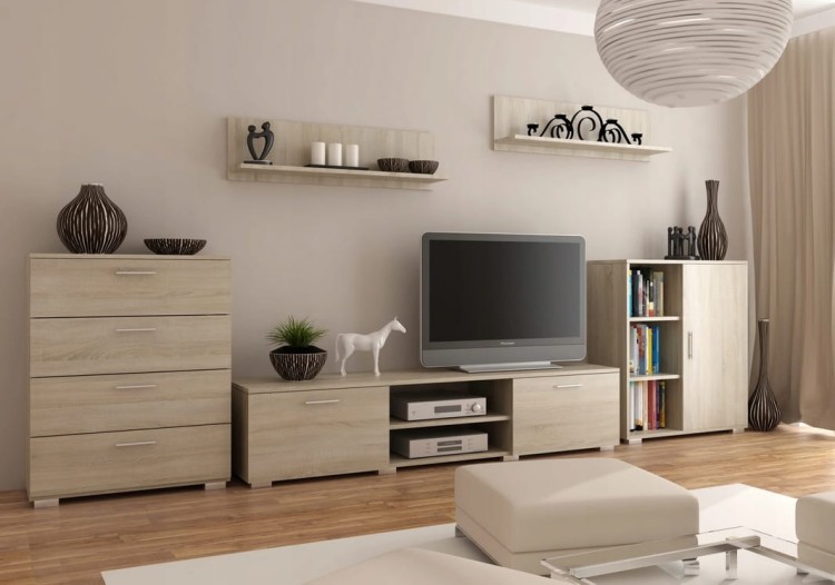 Meblościanka-z-komodą-sonoma