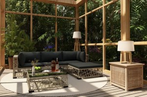 Narożnik ogrodowy z poduszkami sofa ogrodowa