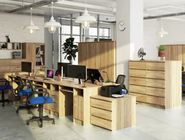 Biurka-w-aranżacji-biurowej