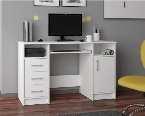 Białe-biurko-szkolne-z-szufladami