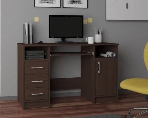 Biurko z szafką i szufladami wenge