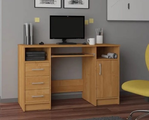 Biurko-szkolne-z-półką-na-klawiaturę-olcha