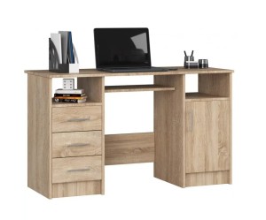 Biurko z szufladami i półką na klawiaturę dąb sonoma