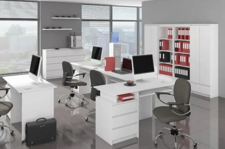 Regał-z-półkami-w-aranżacji-biurowej