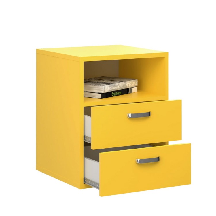 Żółta-szafka-nocna-z-szufladami