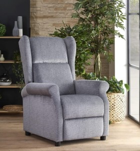 Wypoczynkowy fotel rozkładany szary do salonu