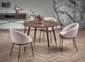 Okrągły stół do jadalni ø110 cm orzech loft