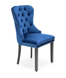 Granatowe krzesło do jadalni w stylu glamour