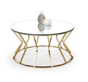 Okrągły stolik glamour ława lustrzana ⌀90 cm