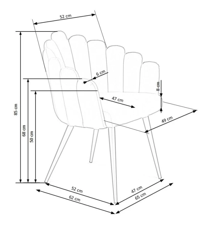 wymiary-krzesła-muszelkowego