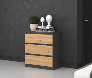 Niska komoda na bieliznę z szufladami antracyt