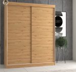 Szeroka szafa do sypialni z półkami dąb artisan