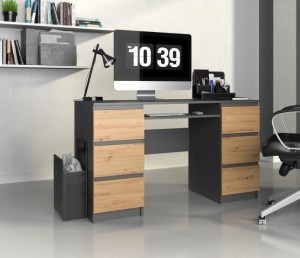 Duże biurko z szufladami 130cm loft