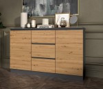 Niska szafka biurowa z szufladami i półkami