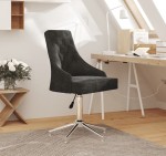 Czarny fotel obrotowy na nóżkach retro