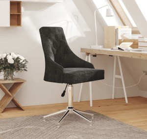 Czarny fotel obrotowy na nóżkach retro