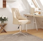 Beżowy fotel obrotowy do biura retro