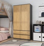 Szafa z półkami i szufladami 180cm antracyt z artisanem