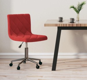 Aksamitnty fotel obrotowy na kółkach czerwień