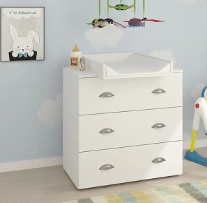 Biała szafka z przewijakiem i szufladami