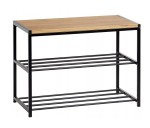 Dwupoziomowy stojak na buty metalowy z półką