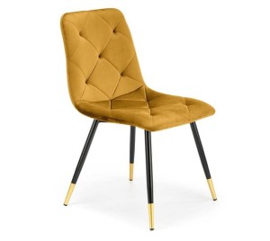 Eleganckie musztardowe krzesło do jadalni