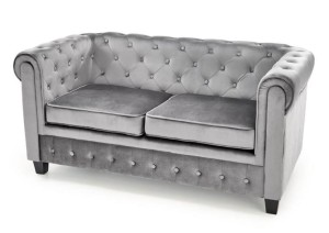 Popielata dwuosobowa sofa glam na nóżkach