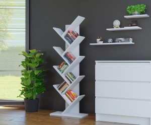 Nowoczesna półka na książki biały regał