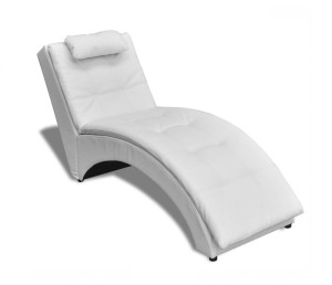 Biały szezlong z przeszyciami 150 cm
