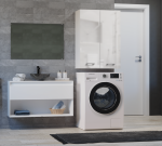 Wisząca szafka z półkami biały połysk