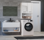 Wisząca półka na ręczniki do łazienki biały połysk