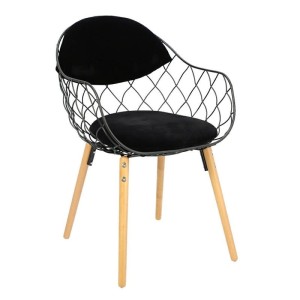 Futurystyczne czarne krzesło z poduszką loft